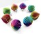 8 Miniature Ornaments, Pretty Rainbow Swirls for Small Christmas Trees, about 1 inch high, Adorabilities